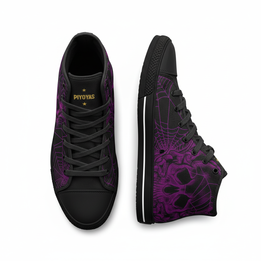 Purple Skull High Tops de Lona 3 Purple Skull High Tops de Lona - Imagen 3