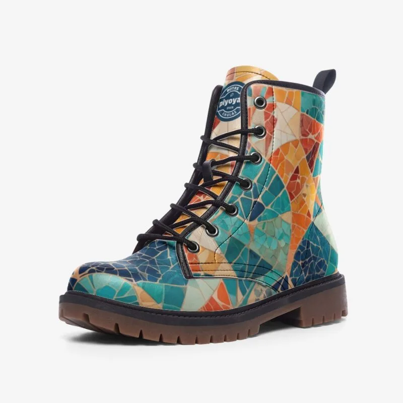 Piyoyas Attitude Shoes 2 Gaudi Botas Combat de Mosaico de Fantasía