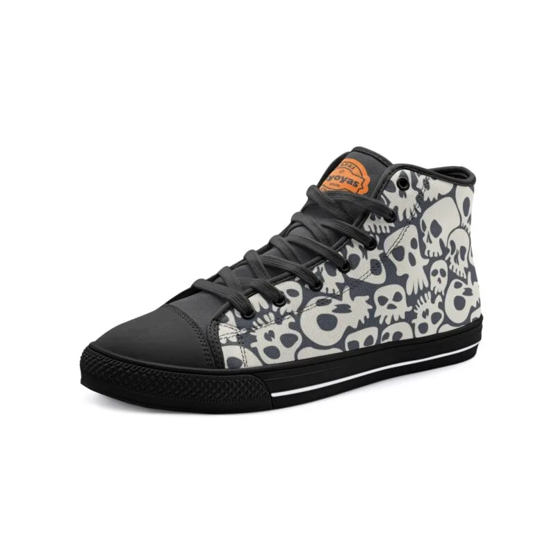 Piyoyas Attitude Shoes 15 Skull Puzzle Zapatillas High Tops de Lona de Calaveras