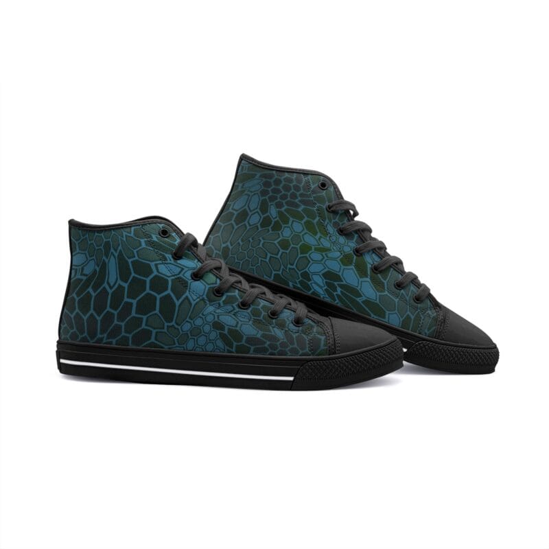 zapatillas high top Piyoyas K-Blue High Tops de Lona de Camuflaje Azul estilo urbano
